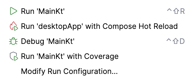 从装订区域运行 Compose Hot Reload