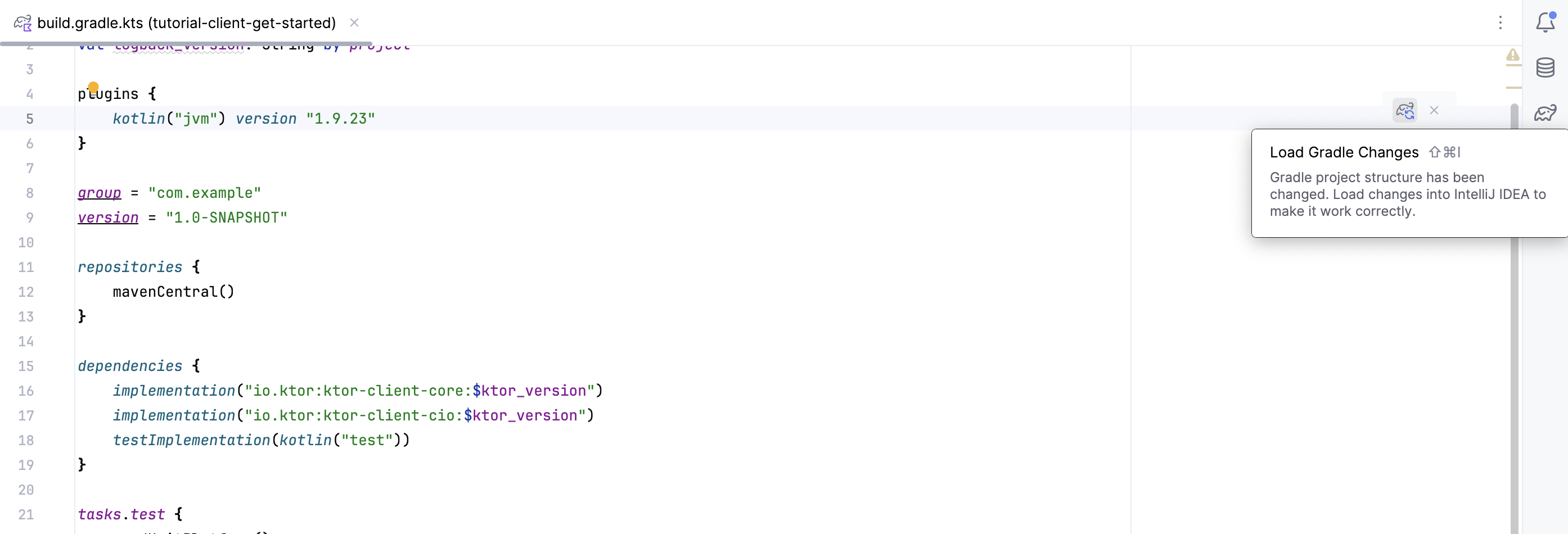加载 Gradle 更改