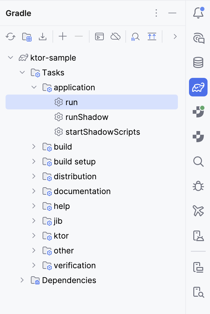 IntelliJ IDEA 中的 Gradle 选项卡